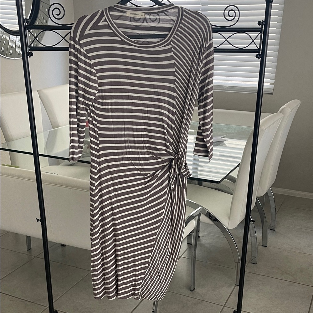 Elegant Striped Long Sleeve Dress